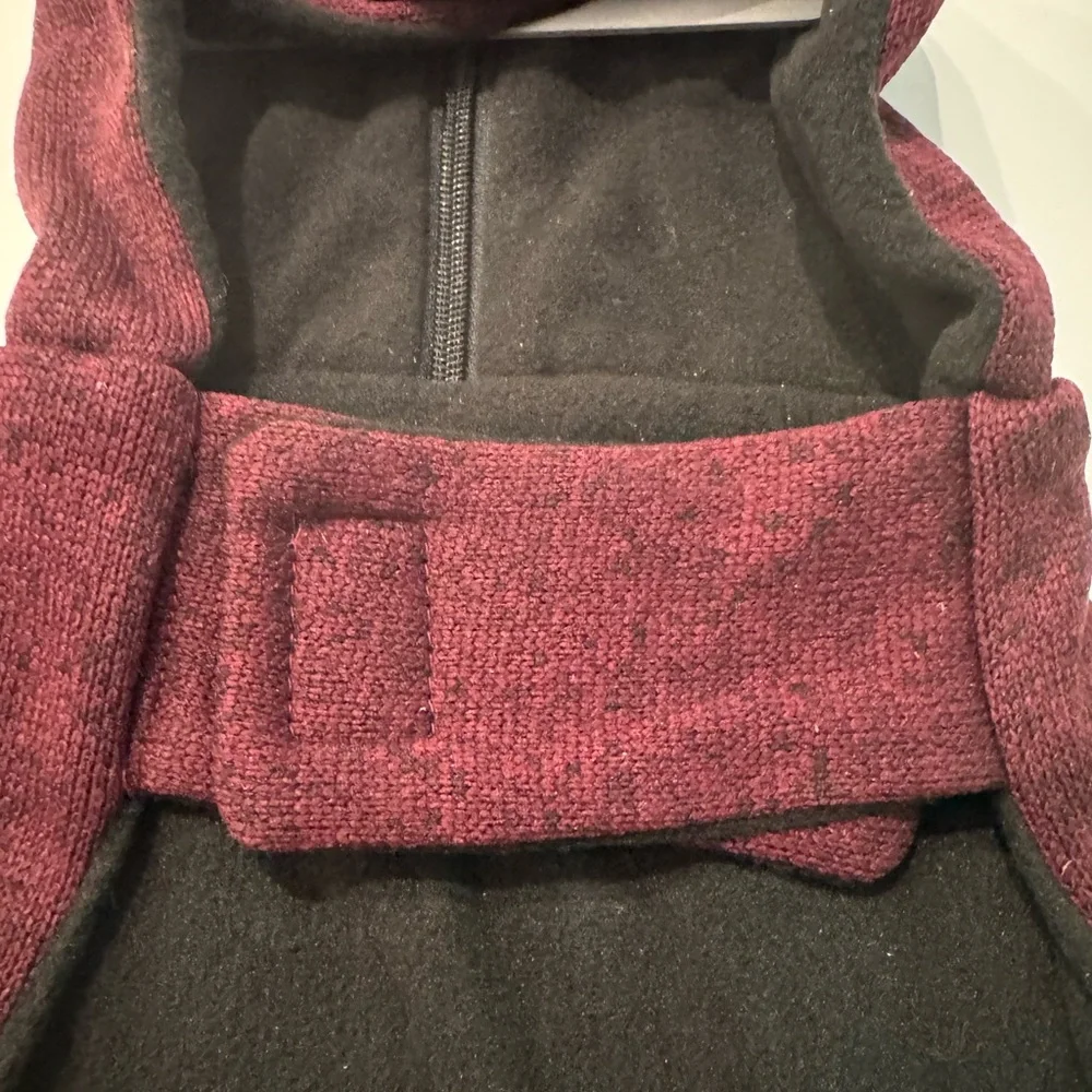 Cozy Maroon Dog Coat - Zip Front Size XS / Small